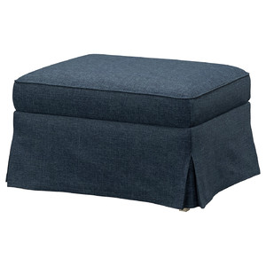 EKTORP Footstool with storage, Kilanda dark blue