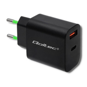 Qoltec Wall Charger 18W 5-12V, 1.5-3A, USB C EU Plug