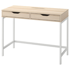 ALEX Desk, white stained/oak effect, 100x48 cm