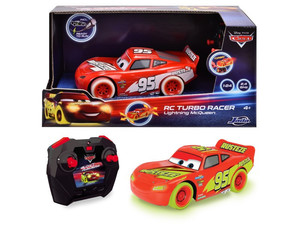 Jada RC Turbo Racer Cars 3 Lightning McQueen Glow, 17 cm, 4+