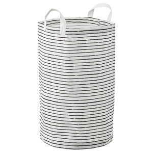 KLUNKA Laundry bag, white, black, 60 l