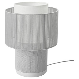 SYMFONISK Speaker lamp w Wi-Fi, textile shade, white