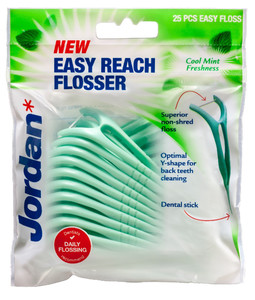 Jordan Dental Toothpick and Dental Floss 2in1 Easy Reach Flosser 25 Pack