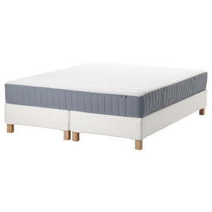 ESPEVÄR/VALEVÅG Divan bed, white/medium firm light blue, 180x200 cm