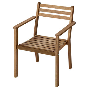 ASKHOLMEN Chair with armrests, outdoor, dark brown