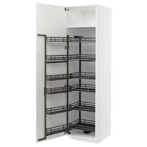 METOD High cabinet with pull-out larder, white/Vallstena white, 60x60x220 cm