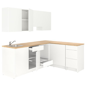 KNOXHULT Corner kitchen, white, 243x164x220 cm