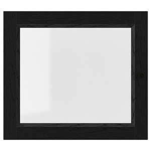 OXBERG Glass door, black oak effect, 40x35 cm