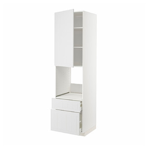 METOD / MAXIMERA Hi cab f ov w dr/2 frnt/1 m/1 h drw, white/Stensund white, 60x60x220 cm