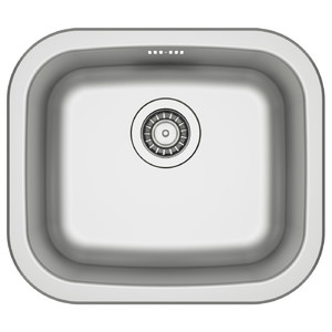 FYNDIG Single-bowl inset sink, stainless steel, 46x40 cm