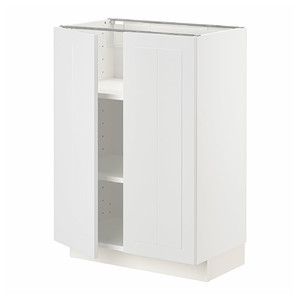 METOD Base cabinet with shelves/2 doors, white/Stensund white, 60x37 cm