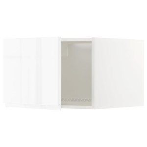 METOD Top cabinet for fridge/freezer, white/Voxtorp high-gloss/white, 60x40 cm