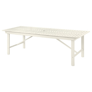 BONDHOLMEN Table, outdoor, white/beige, 235x90 cm