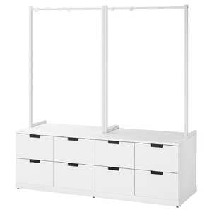 NORDLI Chest of 8 drawers, white, 160x169 cm