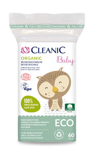 Cleanic Baby Eco Biodegradable Cotton Pads Vegan 60pcs