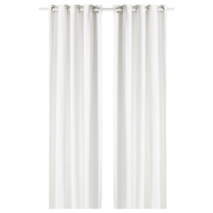 MOALINA Curtains, 1 pair, white, 145x300 cm