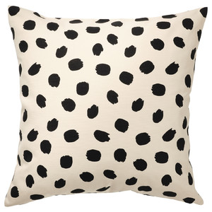 ODDNY Cushion cover, off-white/dot pattern black, 50x50 cm