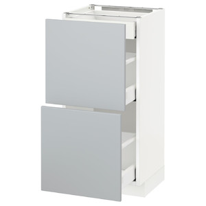 METOD / MAXIMERA Base cab with 2 fronts/3 drawers, white/Veddinge grey, 40x37 cm