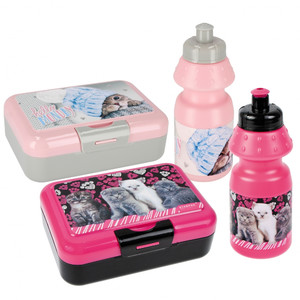 Lunchbox & Water Bottle Set Kittens