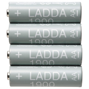 LADDA Rechargeable battery, 1900mAh, HR06 AA 1.2V, 4 pack