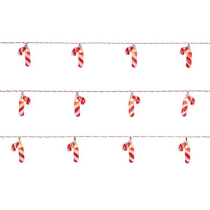 Christmas Lights String 16 LED Candy Canes, battery-operated