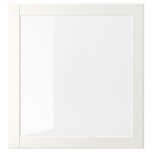 OSTVIK Glass door, white, clear glass, 60x64 cm