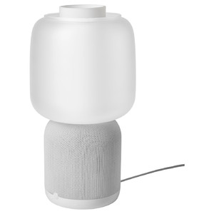 SYMFONISK Speaker lamp w Wi-Fi, glass shade, white