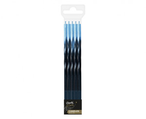 Candles Twist Ombre 5pcs, blue/black