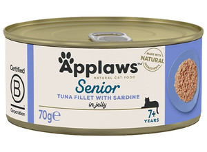 Applaws Natural Cat Food Senior Tuna with Sardine in Jelly 70g