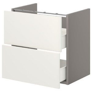 ENHET Base cb f washbasin w 2 drawers, grey/white, 60x42x60 cm