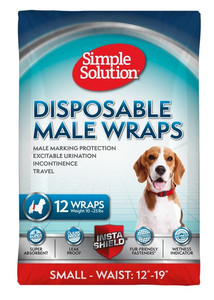 Simple Solution Disposable Male Dog Wraps – Small 12pcs