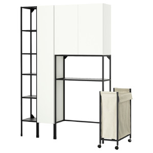 ENHET Storage combination, anthracite/white, 140x32x204 cm