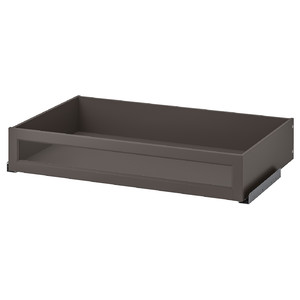 KOMPLEMENT Drawer with framed glass front, dark grey, 100x58 cm