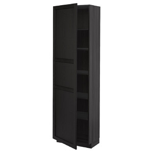 METOD High cabinet with shelves, black/Lerhyttan black stained, 60x37x200 cm