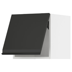 METOD Wall cabinet horizontal w push-open, white/Upplöv matt anthracite, 40x40 cm