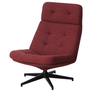 HAVBERG Swivel armchair, Lejde red-brown