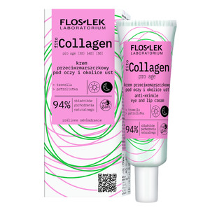 FLOS-LEK fitoCOLLAGEN Pro Age Anti-wrinkle Eye and Lip Cream 94% Natural Vegan 30ml