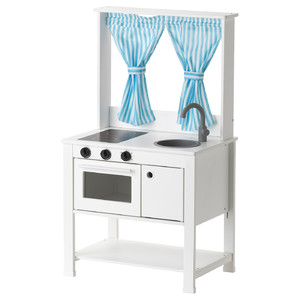 SPISIG Play kitchen with curtains, 55x37x98 cm