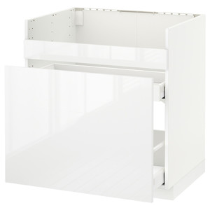 METOD Base cb f HAVSEN snk/3 frnts/2 drws, white Maximera/Ringhult white, 80x60 cm