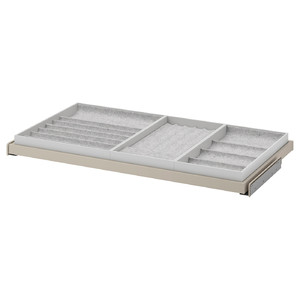 KOMPLEMENT Pull-out tray with insert, beige/light grey, 100x58 cm