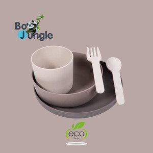 Bo Jungle B-CPLA Biodegradable Children's Tableware Set 5pcs Grey