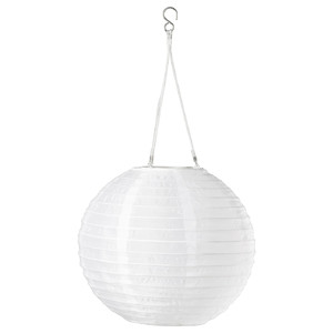 SOLVINDEN LED solar-powered pendant lamp, outdoor/globe white, 30 cm