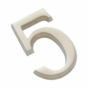 Self Adhesive House Digit "5" 50 mm, satin