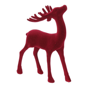 Christmas Decoration Reindeer, velvet, red