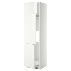 METOD High cab f fridge/freezer w 3 doors, white/Ringhult white, 60x60x220 cm