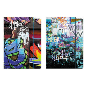 Folder with Elastic Band A4 Graffiti 10-pack, assorted patterns