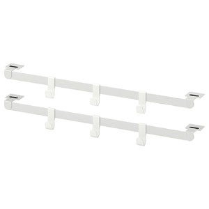 HJÄLPA 2 susp rails+6 hooks+2 pck fittings, white, 55 cm