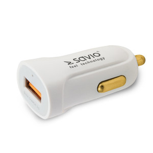 Savio Car Charger SA05, white