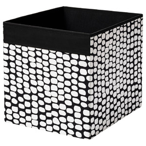 DRÖNA Box, black, white, 33x38x33 cm