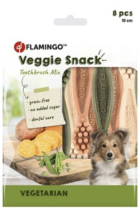 Flamingo Veggie Snack for Dogs Toothbrish 10cm/8pcs